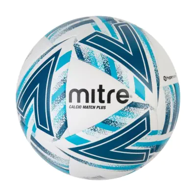 Mitre Calcio Match Plus Football - White / Blue / Aqua / Black