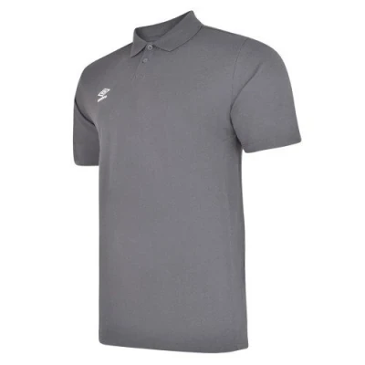 Umbro Womens Club Essential Polo Shirt- Carbon / White