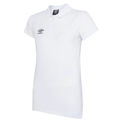 Umbro Womens Club Essential Polo Shirt - White / Black