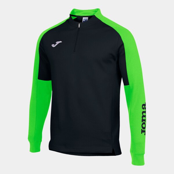 Joma Eco Championship 1/4 Zip Sweatshirt - Black / Fluor Green