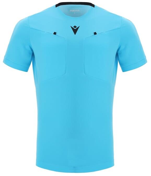 Macron Frisk Referee Shirt Neon Sky Blue Black Total