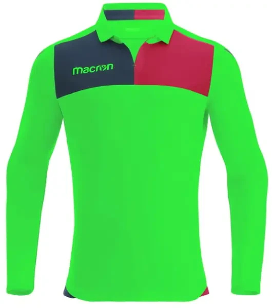 Macron Nunki Long Sleeve Shirt - Neon Green / Navy / Red - Total