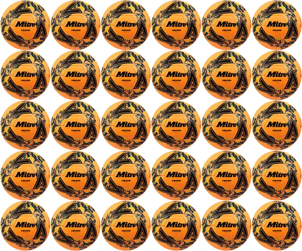 30 Multi-Buy Mitre Calcio One 24 Footballs Orange/ Black - Size 5