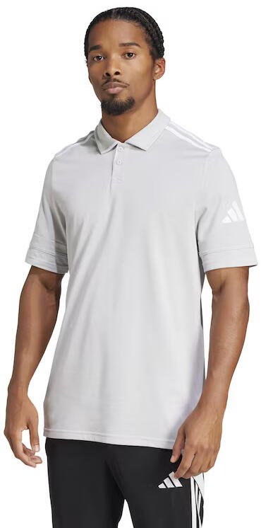Adidas Squadra 25 Cotton Polo Shirt - Team Light Grey / White
