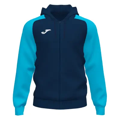 Joma Academy IV Zipped Hoodie Sweatshirt - Dark Navy / Turquoise Fluor