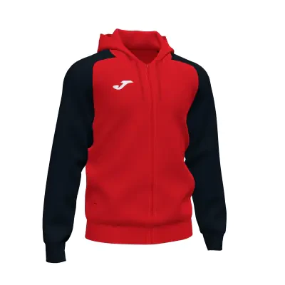 Joma Academy IV Zipped Hoodie Sweatshirt - Red / Black
