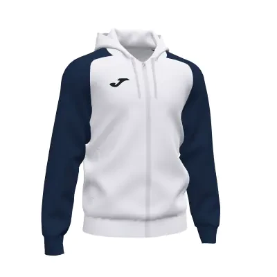 Joma Academy IV Zipped Hoodie Sweatshirt - White / Dark Navy