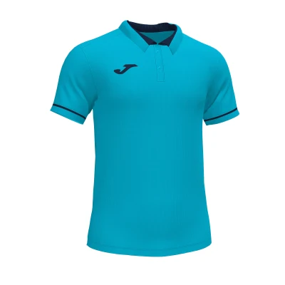 Joma Championship VI Polo Shirt- Turquoise Fluor / Dark Navy