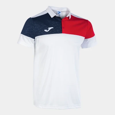 Joma Crew V Polo Shirt - White / Red / Navy