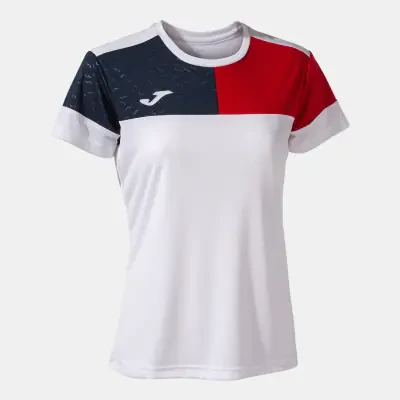 Joma Crew V Womens Shirt - White / Red / Navy