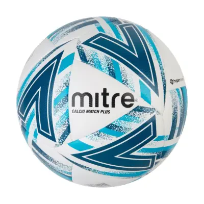 Mitre Calcio Match Plus Football - White / Blue / Aqua / Black