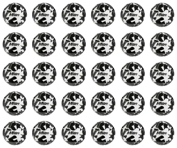 30 Multi-Buy Mitre Ultimax One 23 Footballs White/Black - Size 5