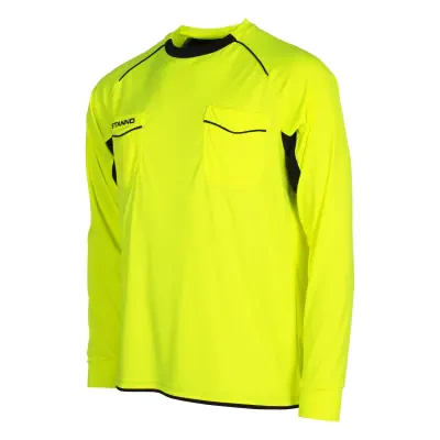 Stanno Bergamo Referee Shirt L/S - Neon Yellow / Black