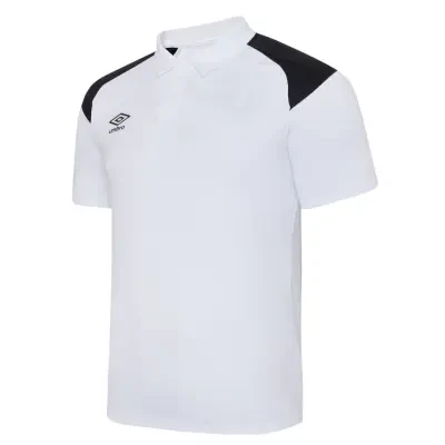Umbro Poly Polo Junior Brilliant White Black Total Football