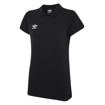 Umbro Womens Club Essential Polo Shirt- Black / White