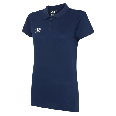 Umbro Womens Club Essential Polo Shirt - Dark Navy / White