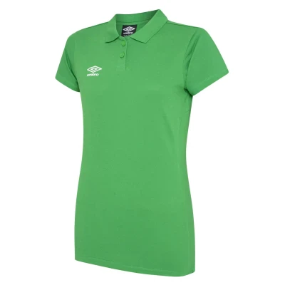 Umbro Womens Club Essential Polo Shirt- TW Emerald / White