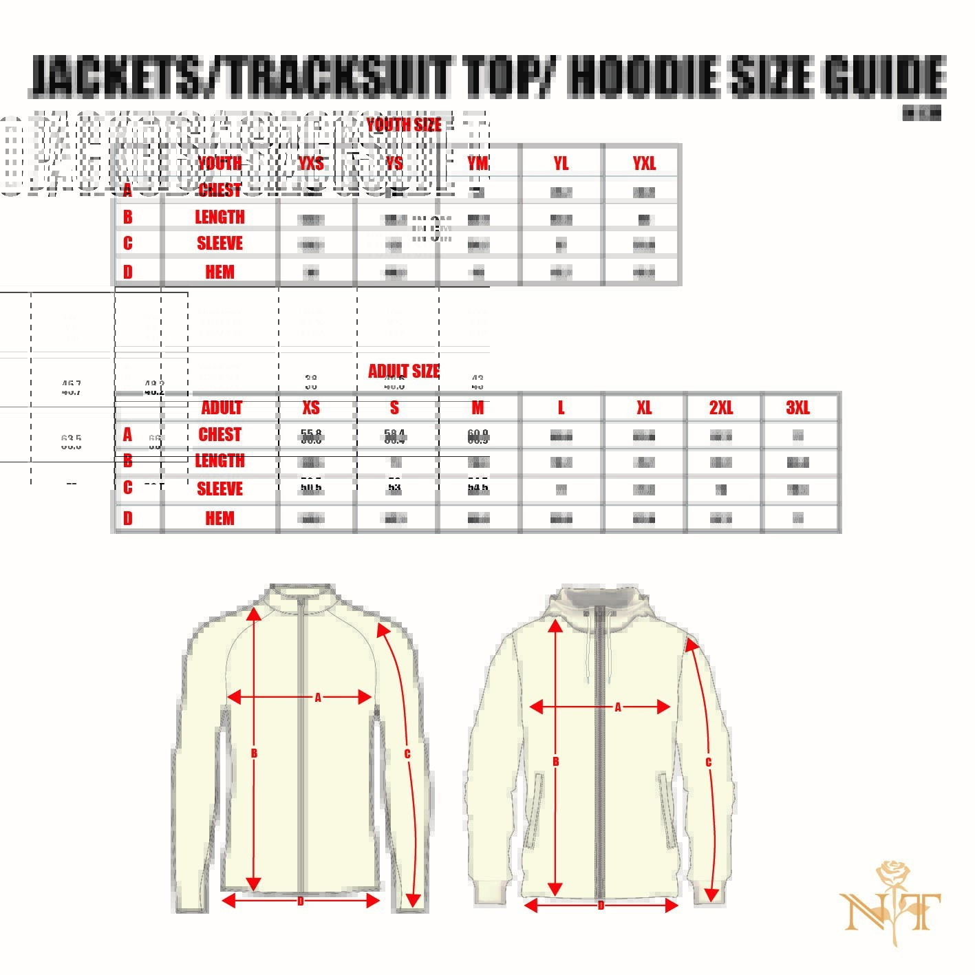 Nineteen TwentyFour Jackets Size Guide