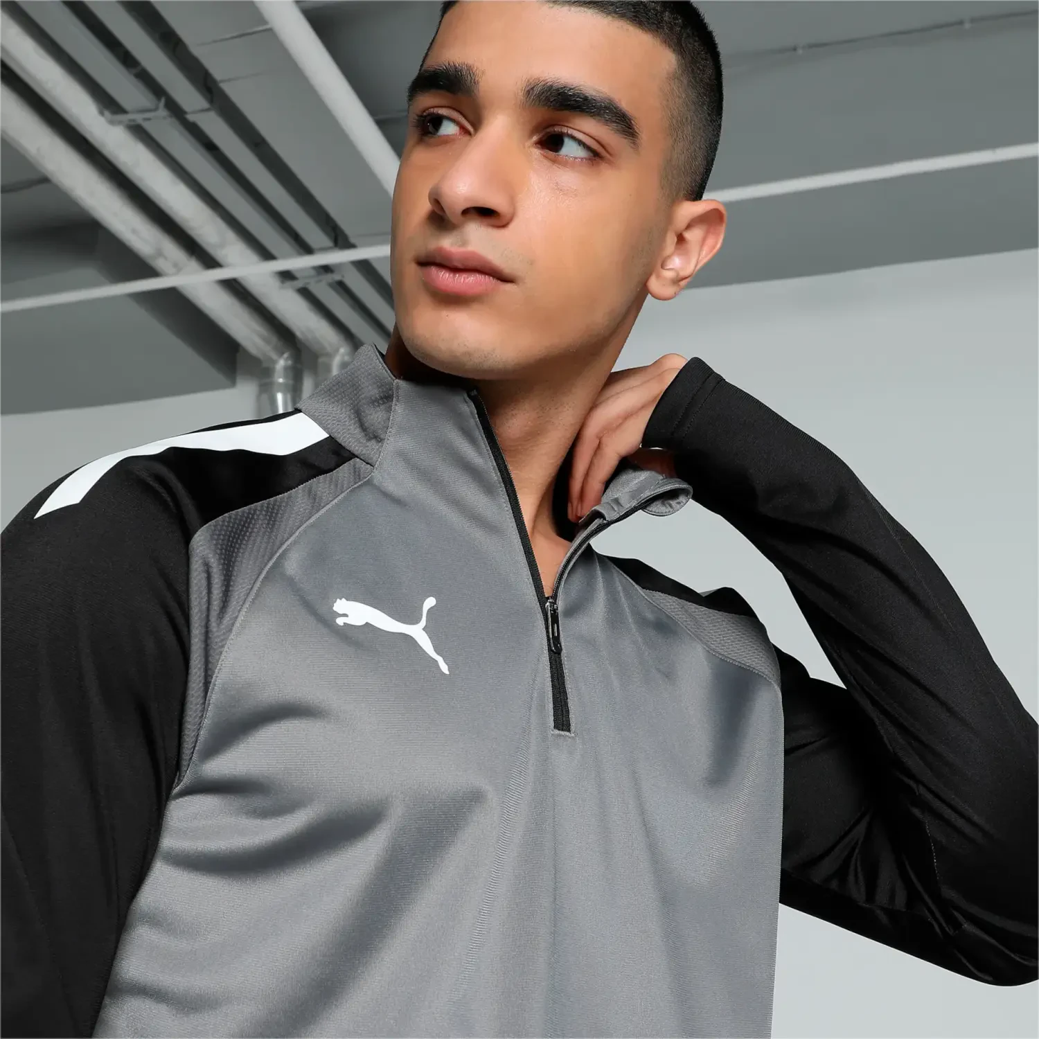 Puma Team Liga 25 Training 1/4 Zip - Smoked Pearl/Puma White