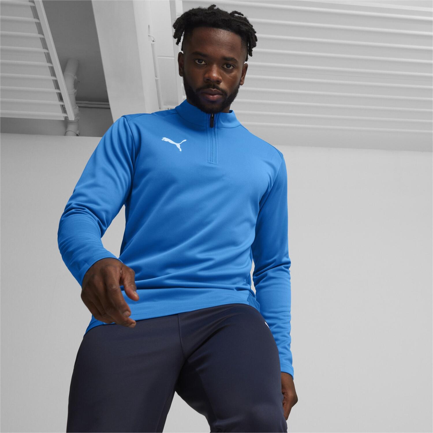 Puma teamGOAL 1/4 Zip Training Top - Electric Blue Lemonade